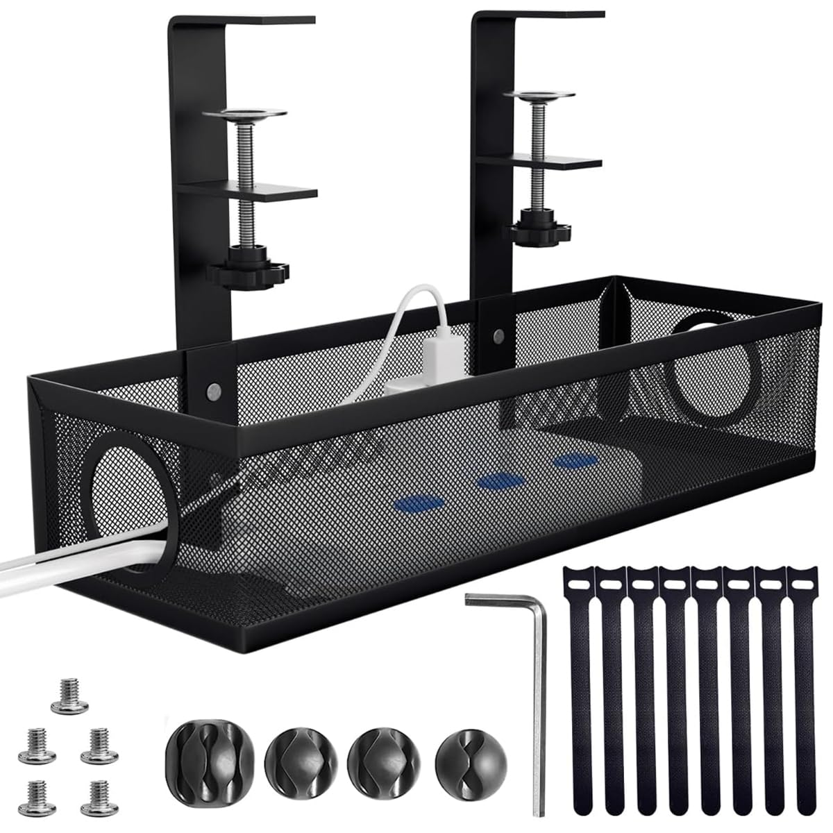 Climberty Under Desk Cable Organizer Cable Organizer Rack Adjustable Screw-Fixed Adjustable Under Desk Cable Organizer Holder for Power Extention, Power Cord, Network Cable Climberty Under Desk Cable Organizer Cable Organizer Rack Adjustable Screw-Fixed Adjustable Under Desk Cable Organizer Holder for Power Extention, Power Cord, Network Cable